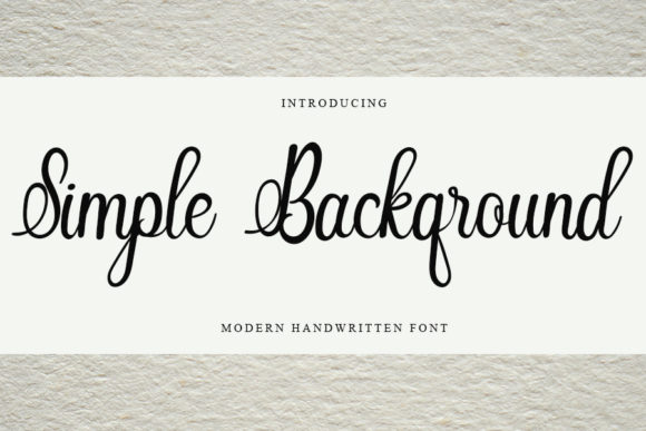 Simple Background: A Handwritten Font for Elegant Design